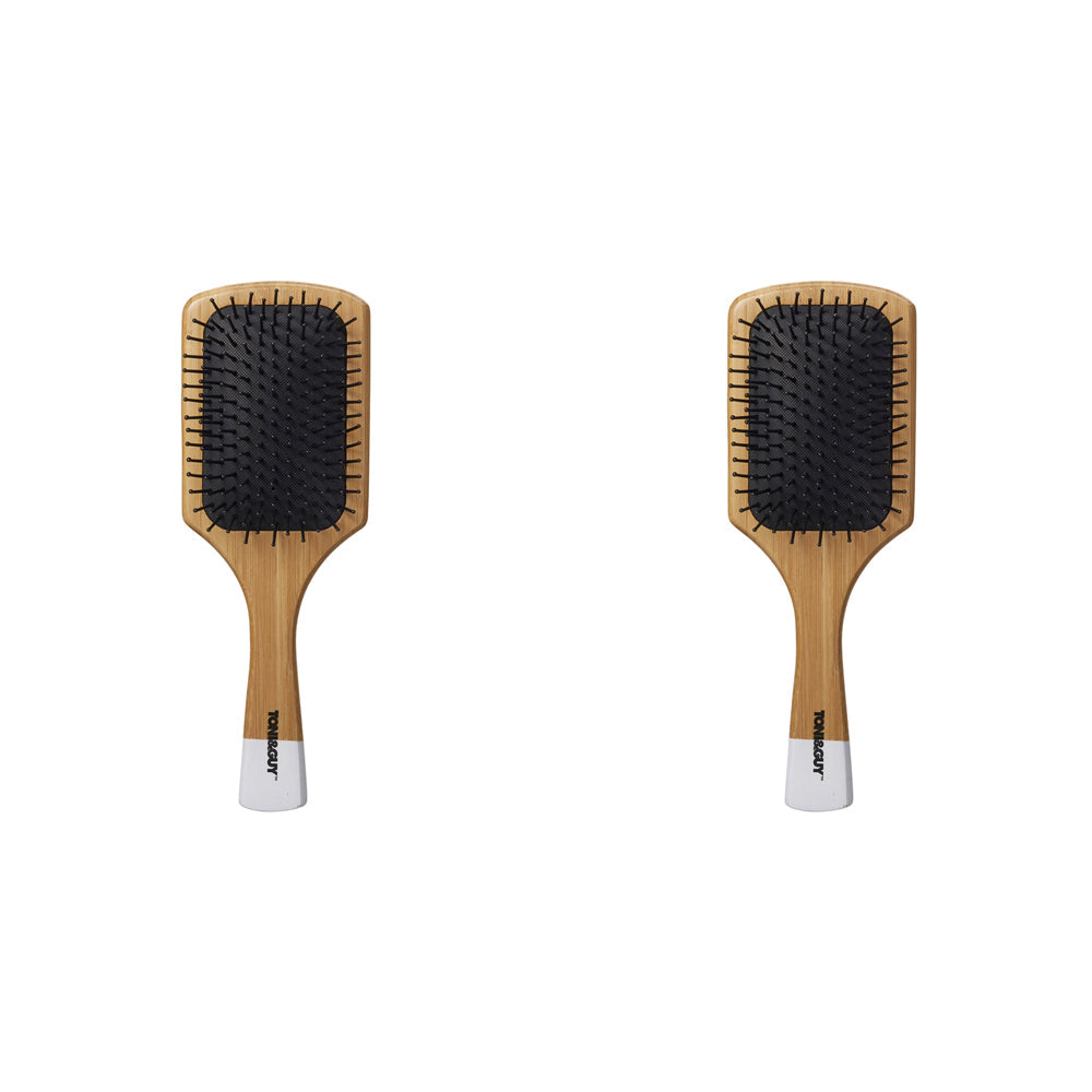 Toni & Guy Bamboo Paddle Brush Hair Styling/Care Accessories/Tools Set (2 Pack)