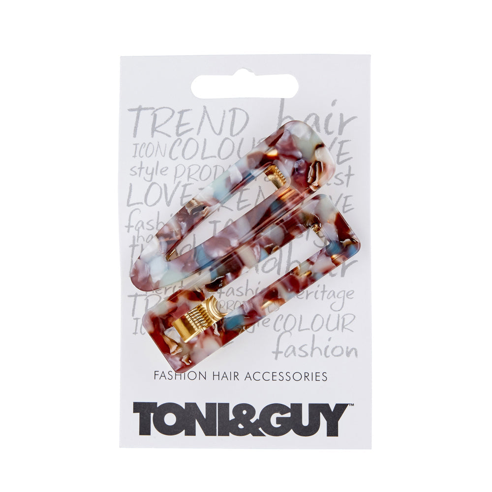 Toni & Guy Acrylic Clips Purple & Tortoise Assortment Hair Styling/Care (3 Pack)