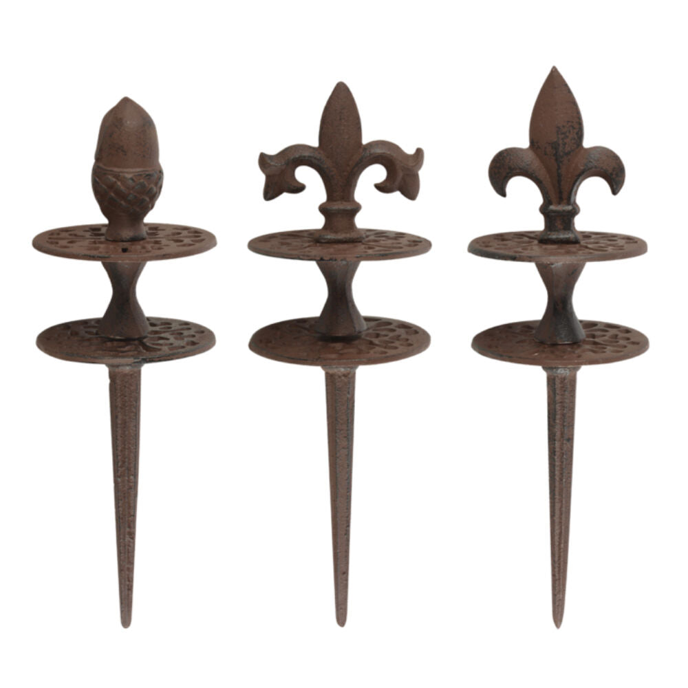 Esschert Design Classic Hose Guide Cast Iron Garden Decor 31.6 cm Rust (3 Pieces)