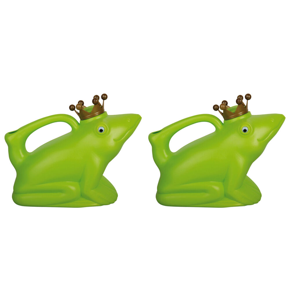 Esschert Design Children's Watering Can King Frog Outdoor Garden Toy Green (2 Pack)