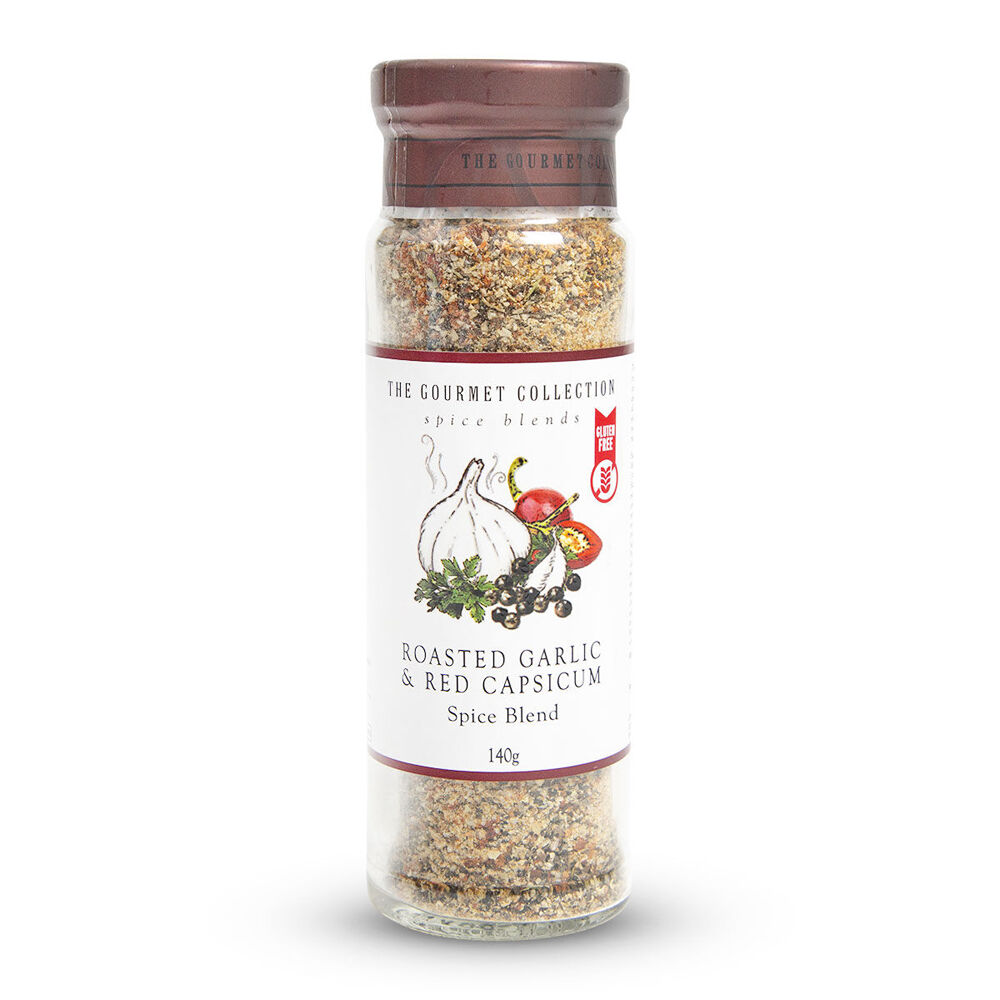 Hot Shots 140g The Gourmet Collection Spice Blend Roast Garlic & Red Capsicum