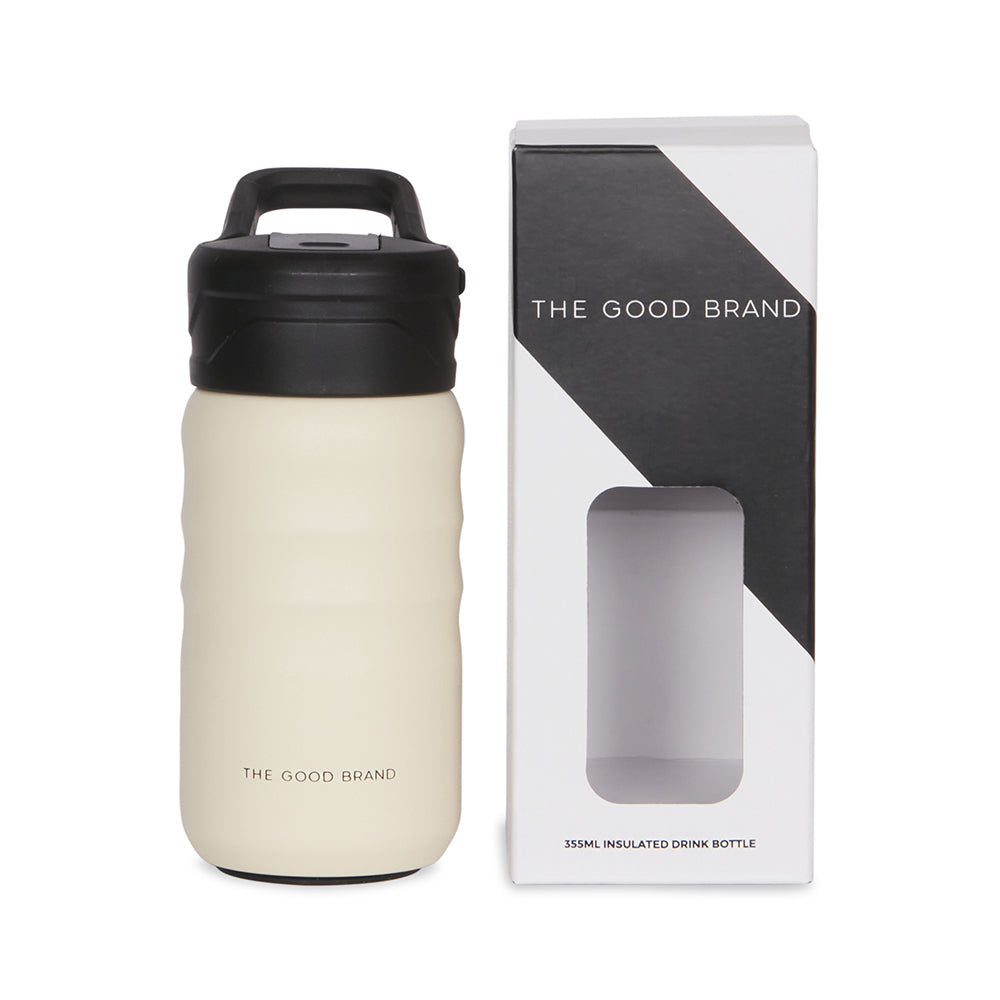 The Good Brand 355ml Stainless Steel Insulated Drink Bottle Double Wall Natural — image 2