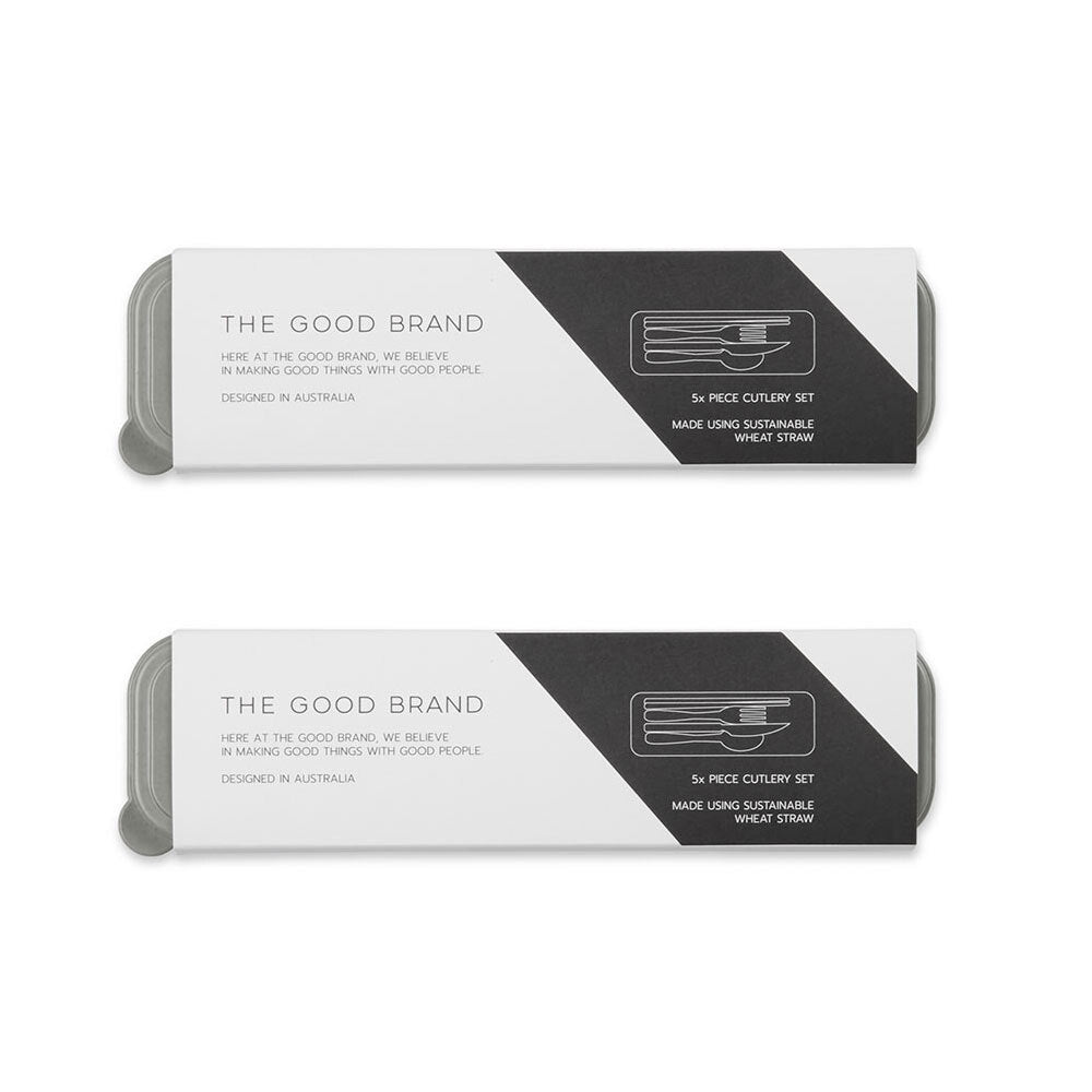 The Good Brand Reusable Knife/Spoon/Fork/Chopstick Cutlery Set Charcoal (8 Pieces)
