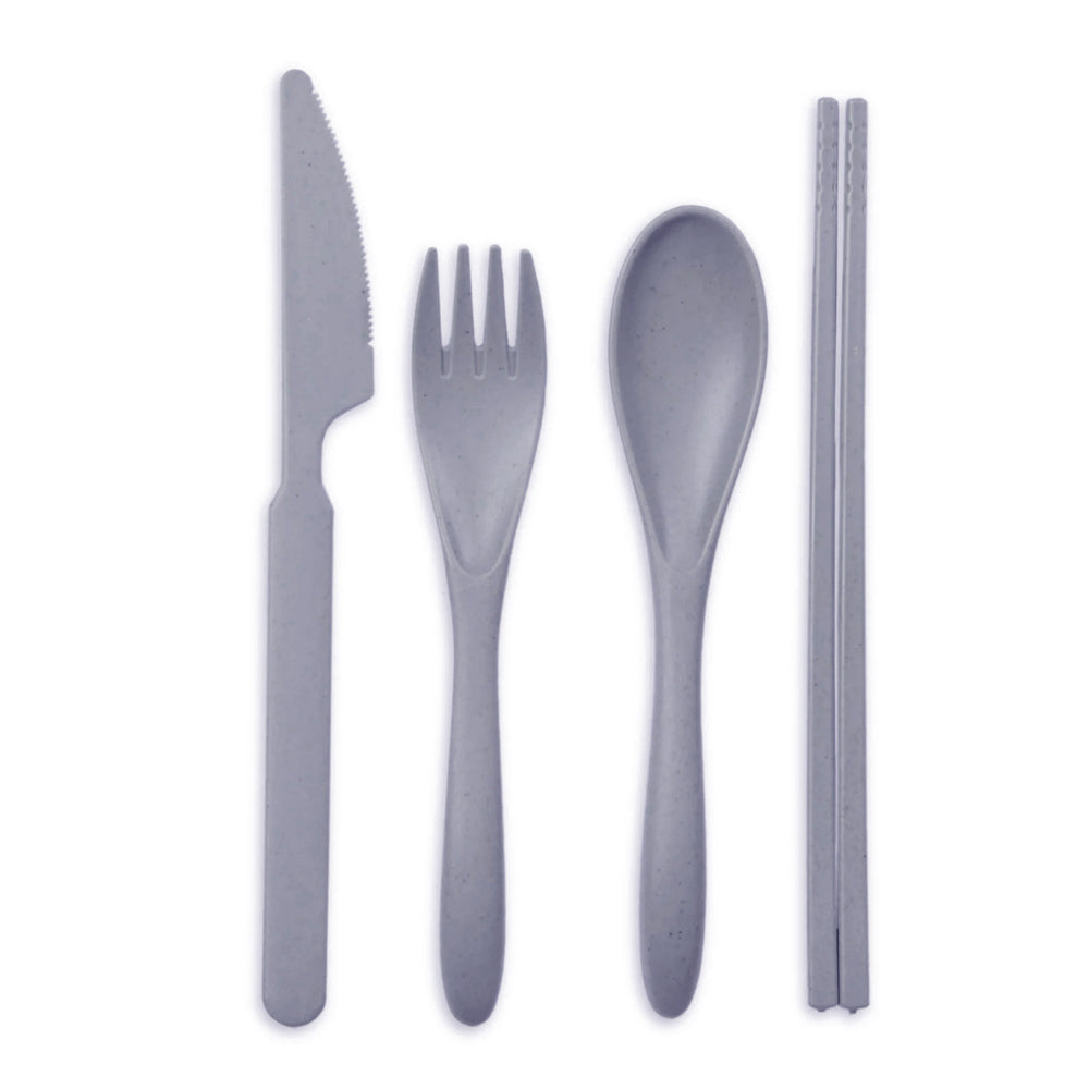 The Good Brand Reusable Knife/Spoon/Fork/Chopstick Cutlery Set Charcoal (8 Pieces) — image 3