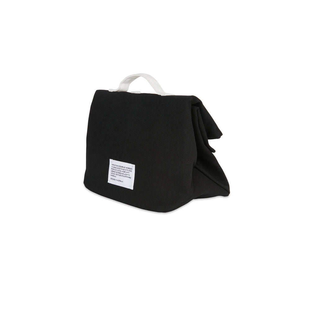 The Good Brand Cotton 20x25cm Insulated Lunch Bag/Food Carry Storage Pouch Black — image 2