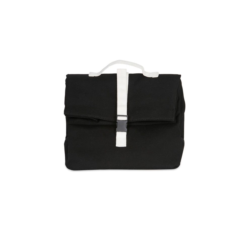 The Good Brand Cotton 20x25cm Insulated Lunch Bag/Food Carry Storage Pouch Black