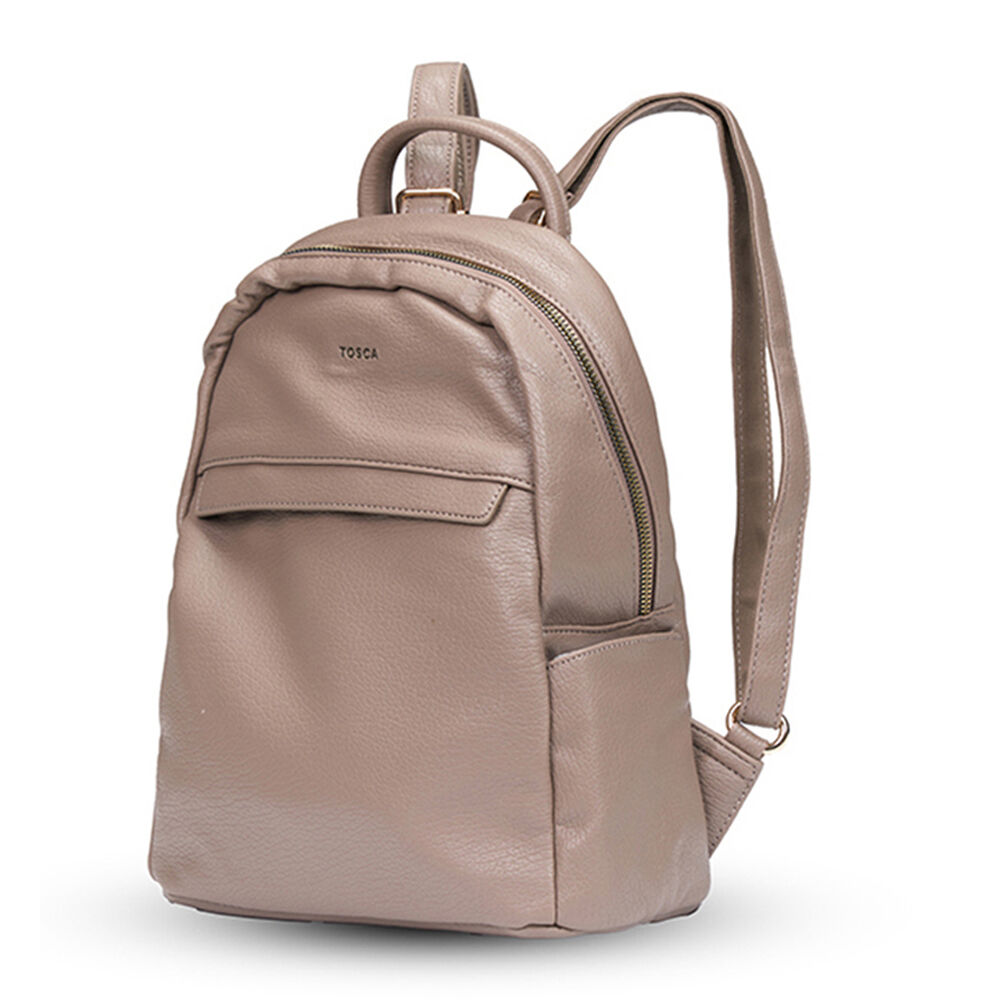 Tosca Casual Outdoor Travel Compact Adjustable Strap Carry Backpack Taupe