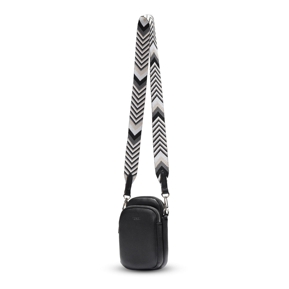 Tosca Womens PU Crossbody Mini Utility Phone Bag Carrier 19x12cm — Black