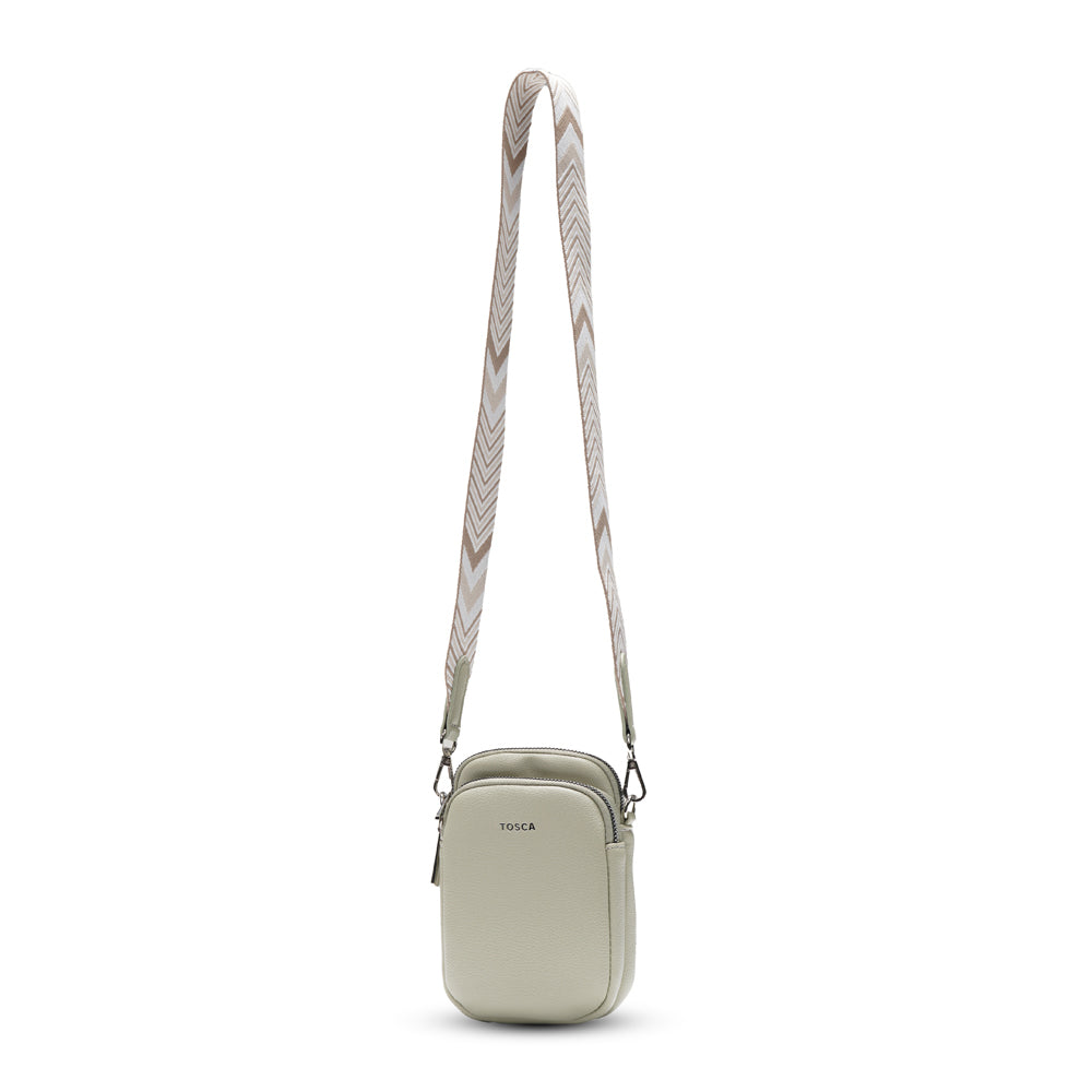 Tosca Womens Crossbody Mini Utility Phone Bag Carrier 19x12cm Light Green