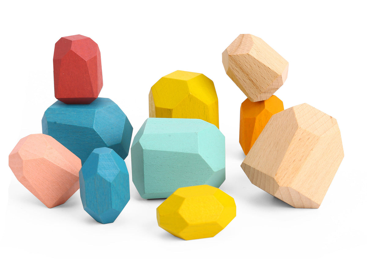 Tooky Toy Wooden Stacking Stone Large Blocks Kids Educational Toys 3+ (16 Pieces) — image 2
