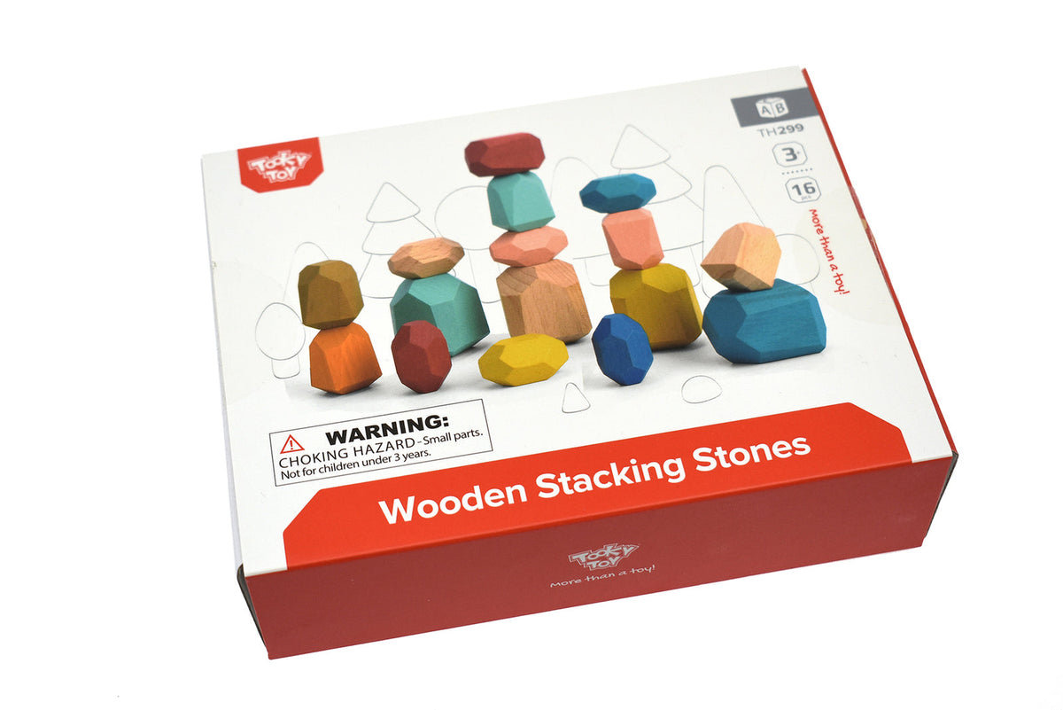 Tooky Toy Wooden Stacking Stone Large Blocks Kids Educational Toys 3+ (16 Pieces) — image 5