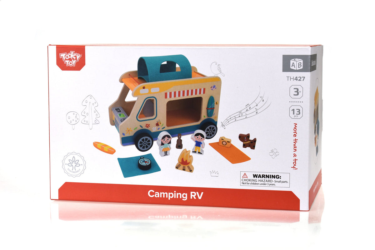 Tooky Toy Kids/Toddler Pretend Play Camping Rolling Rv Caravan Toy Playset 3+ — image 7