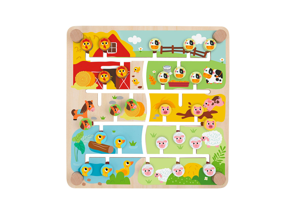 Tooky Toy Wooden Alphabet & Farm Matching Maze Board Game Kids Fun Activity 3+ — image 4