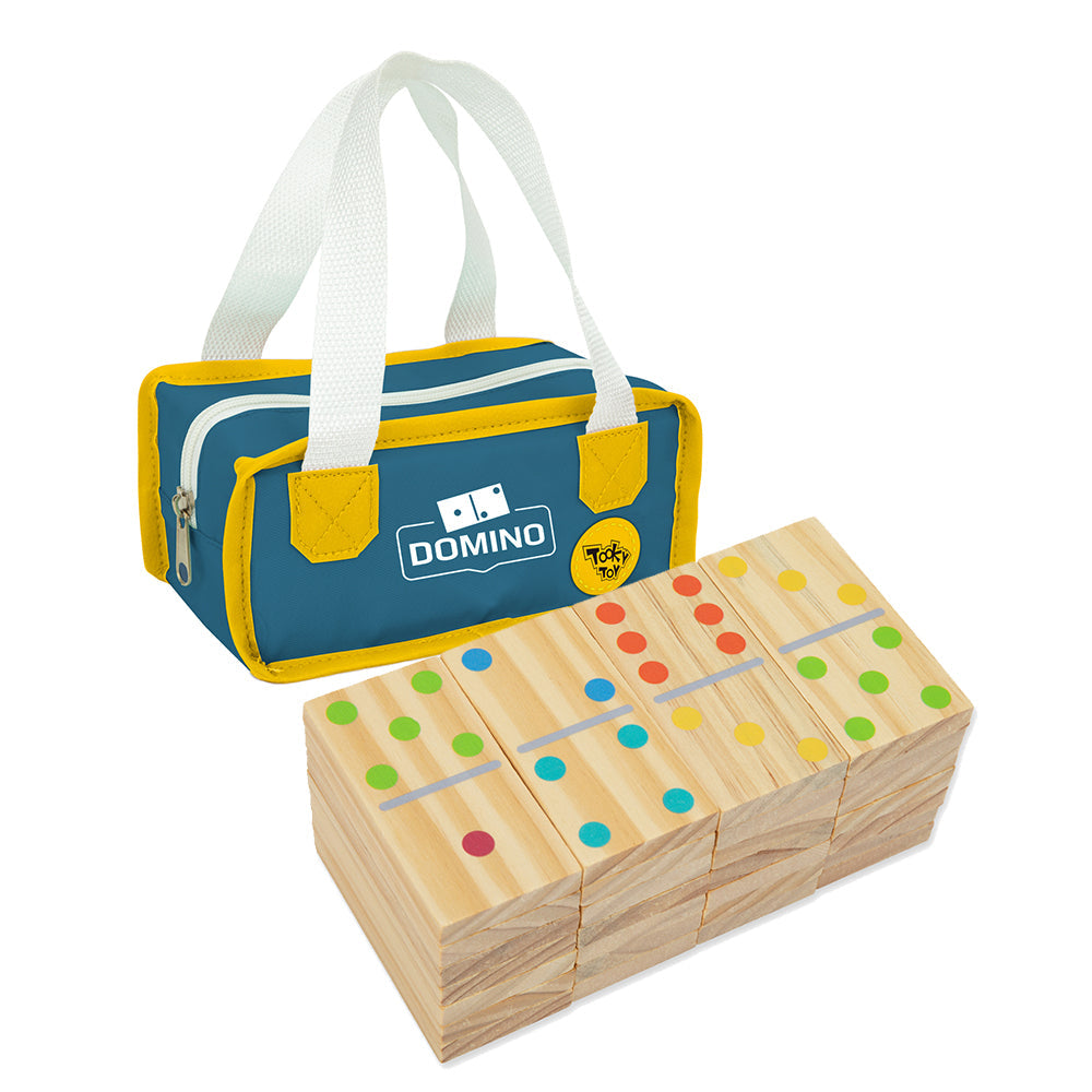 Tooky Toy Kids/Children Wooden Domino Blocks Educational Outdoor Lawn Game (29 Pieces)
