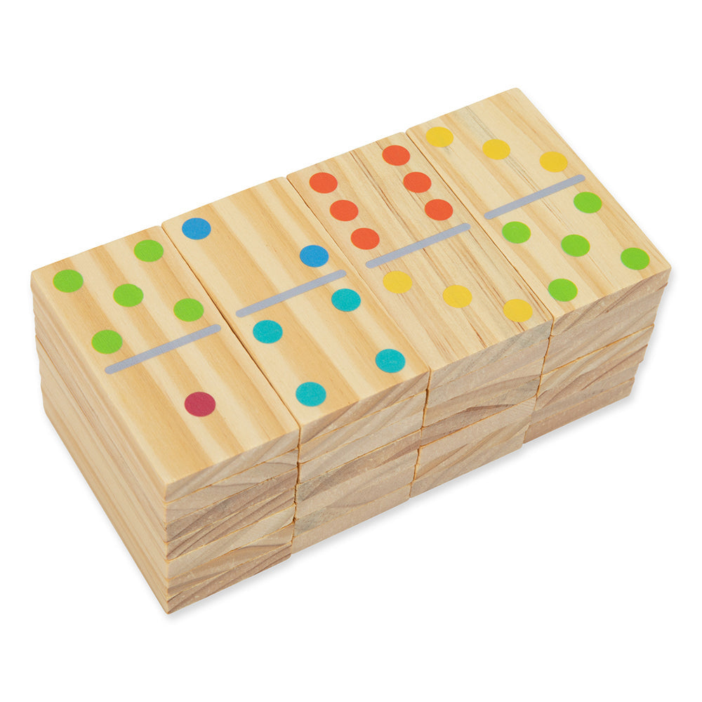 Tooky Toy Kids/Children Wooden Domino Blocks Educational Outdoor Lawn Game (29 Pieces) — image 2