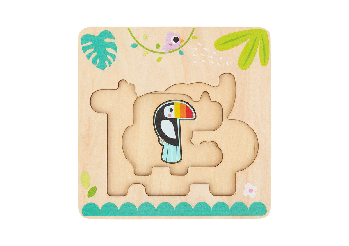 Tooky Toy Multi-Layered Wooden Children's/Kids Jungle Animal Toy Puzzle 12m+ — image 4