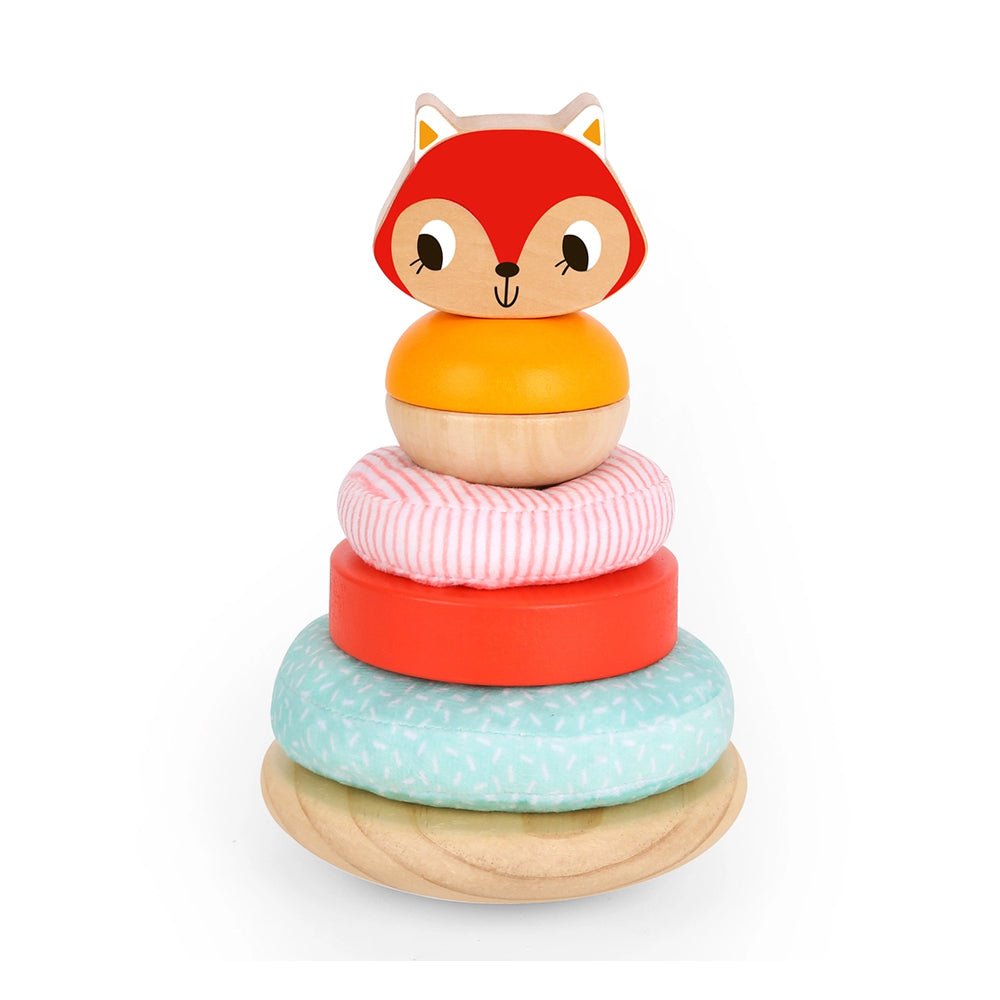 Tooky Toy Fox Stacking Tower Wooden Kids Toy Educational Game 12m+