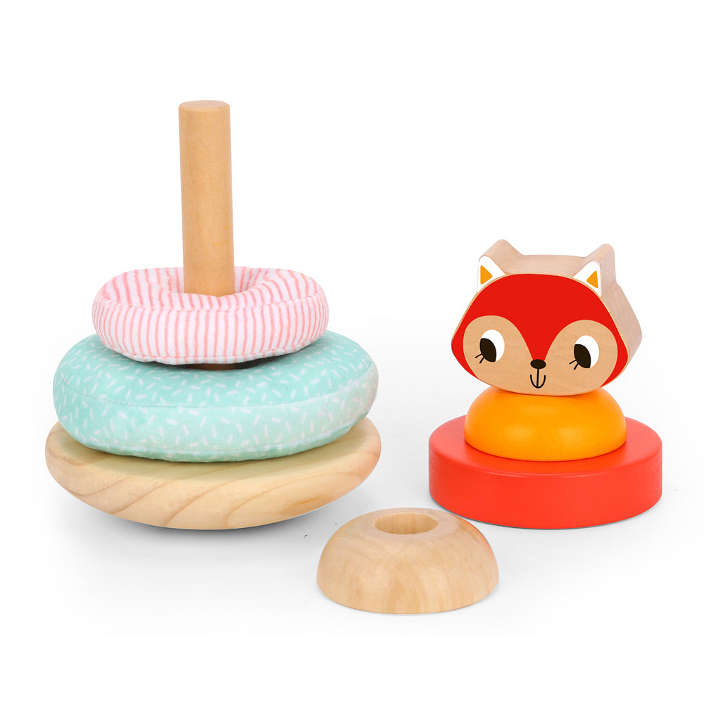 Tooky Toy Fox Stacking Tower Wooden Kids Toy Educational Game 12m+ — image 2