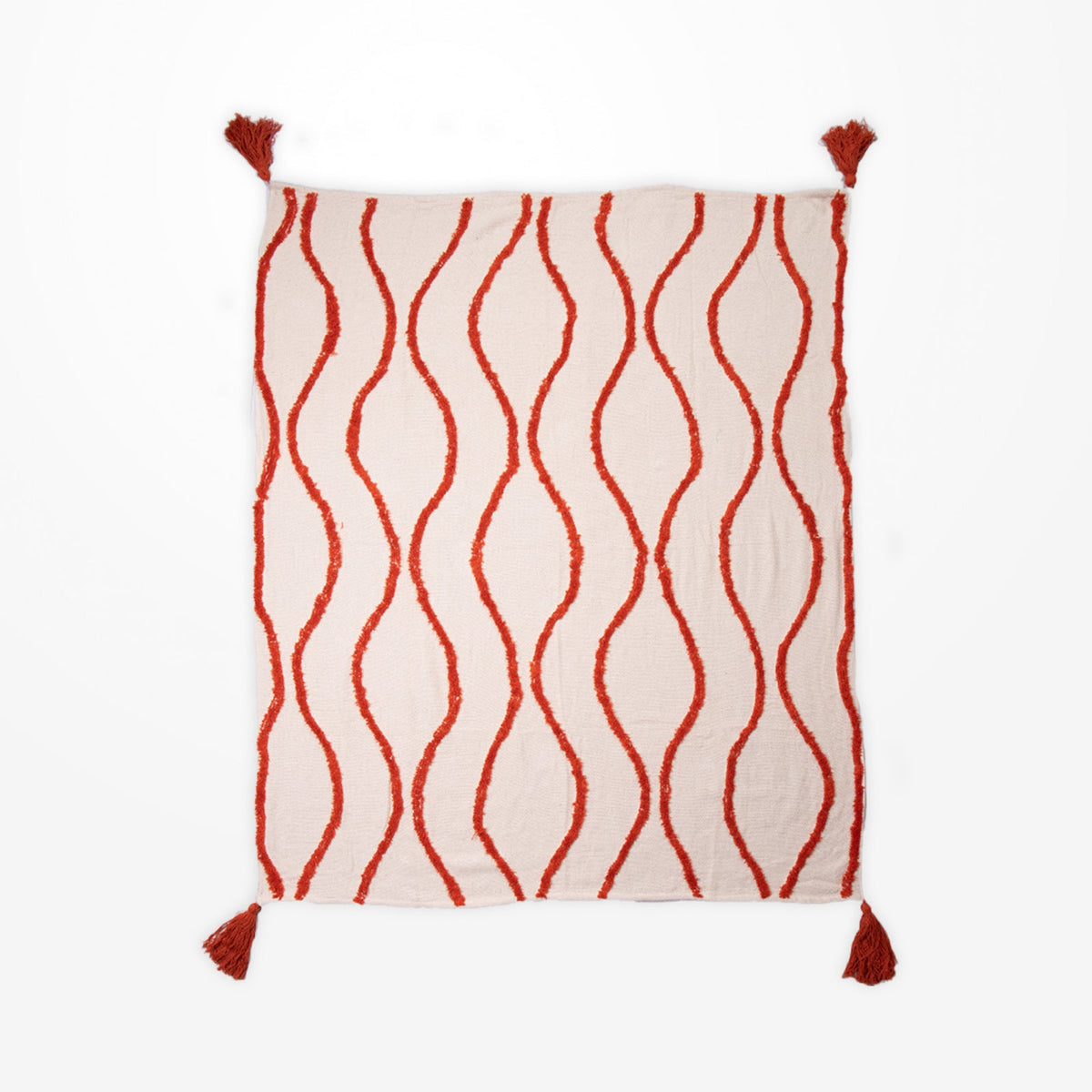 Dwbh Cotton Slub Warm Throw Blanket 125x150cm Home/Lounge/Bedroom Decor — Coral