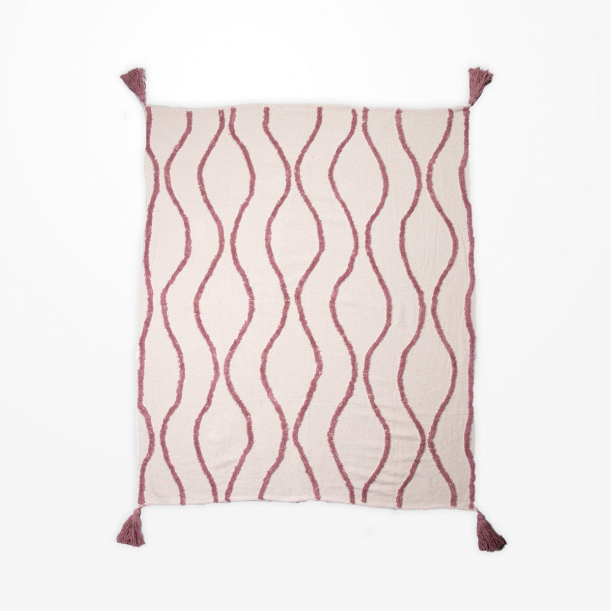 Dwbh Cotton Slub Warm Throw Blanket 125x150cm Home/Lounge/Bedroom Decor Old Rose