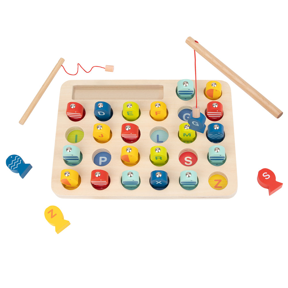 Tooky Toy Wooden Magnetic Fishing Educational Game Activity w/Alphabet Kids 3y+ — image 2