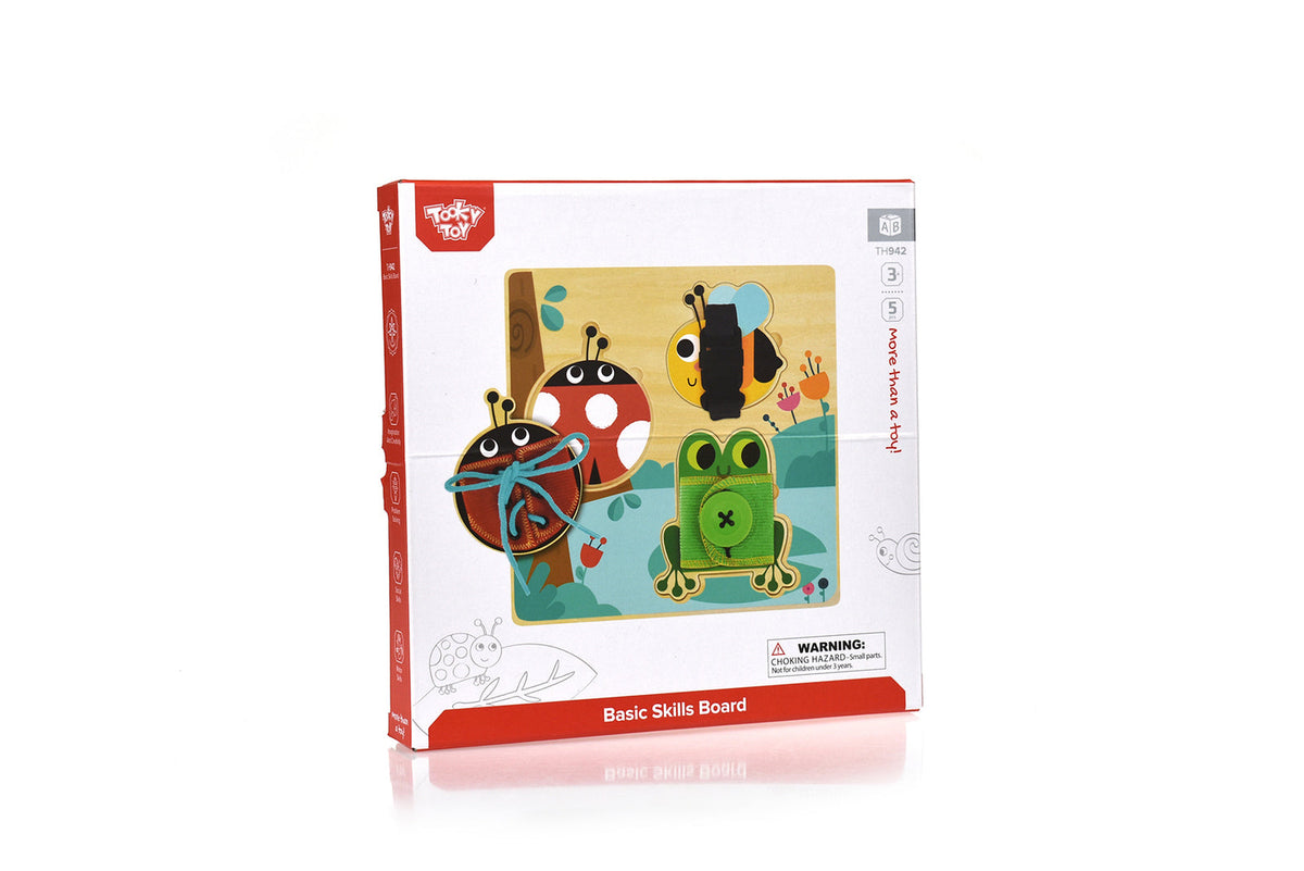 Tooky Toy Basic Skills Lacing Kids/Children Buttons Wooden Puzzle Board 3+ — image 6
