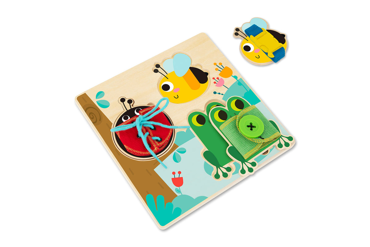 Tooky Toy Basic Skills Lacing Kids/Children Buttons Wooden Puzzle Board 3+ — image 3