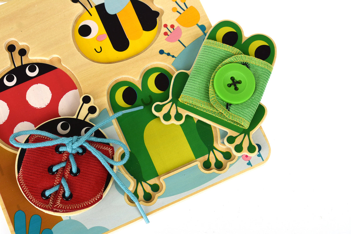 Tooky Toy Basic Skills Lacing Kids/Children Buttons Wooden Puzzle Board 3+ — image 5