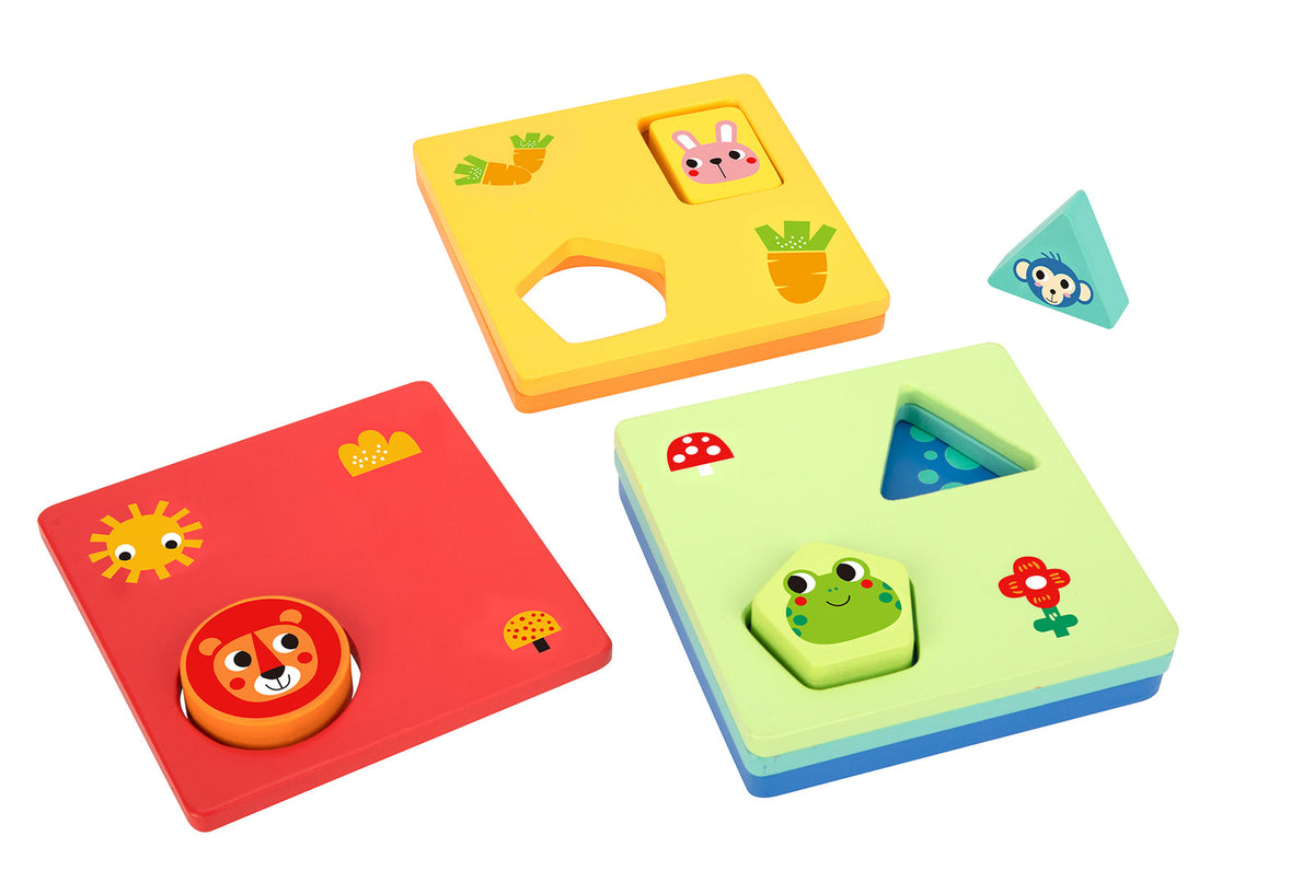 Tooky Toy Logic Sensory Game Shapes Educational/Interactive Fun Play 2+ (11 Pieces) — image 3