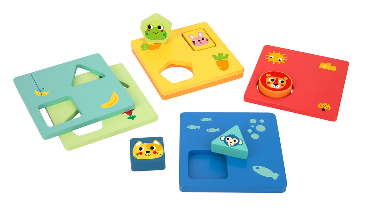 Tooky Toy Logic Sensory Game Shapes Educational/Interactive Fun Play 2+ (11 Pieces)