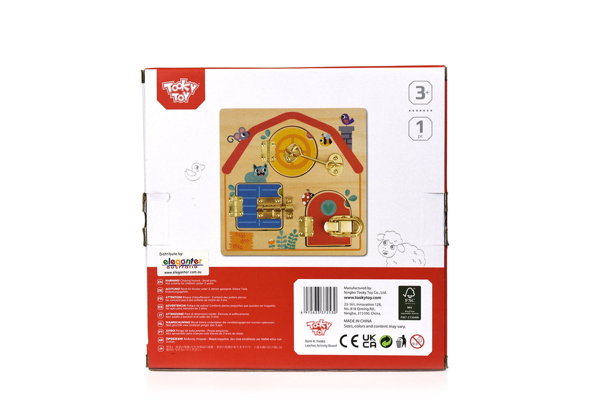Tooky Toy Kids/Children's Latches Activity Wooden Educational Puzzle Board 3+ — image 7