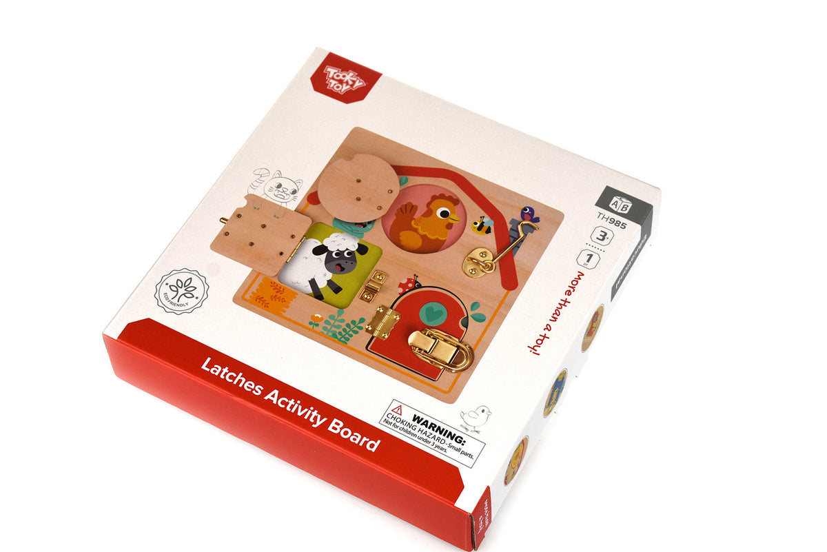 Tooky Toy Kids/Children's Latches Activity Wooden Educational Puzzle Board 3+ — image 6
