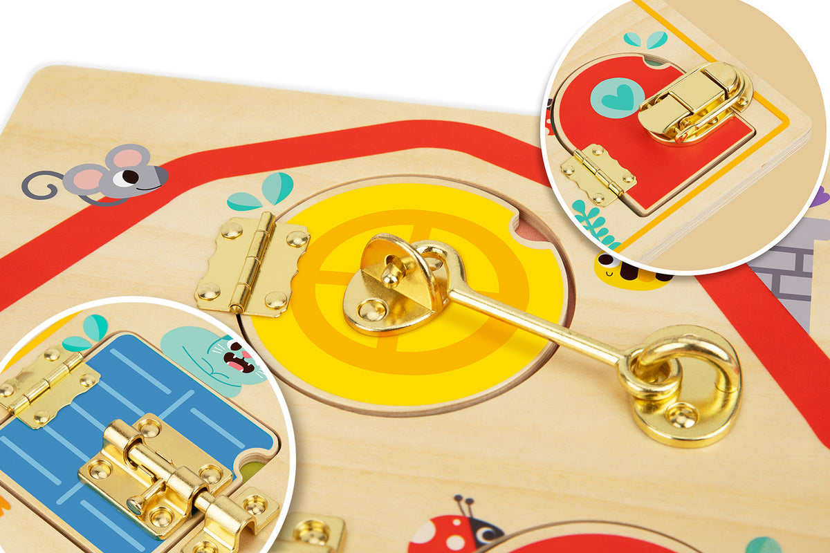 Tooky Toy Kids/Children's Latches Activity Wooden Educational Puzzle Board 3+ — image 4