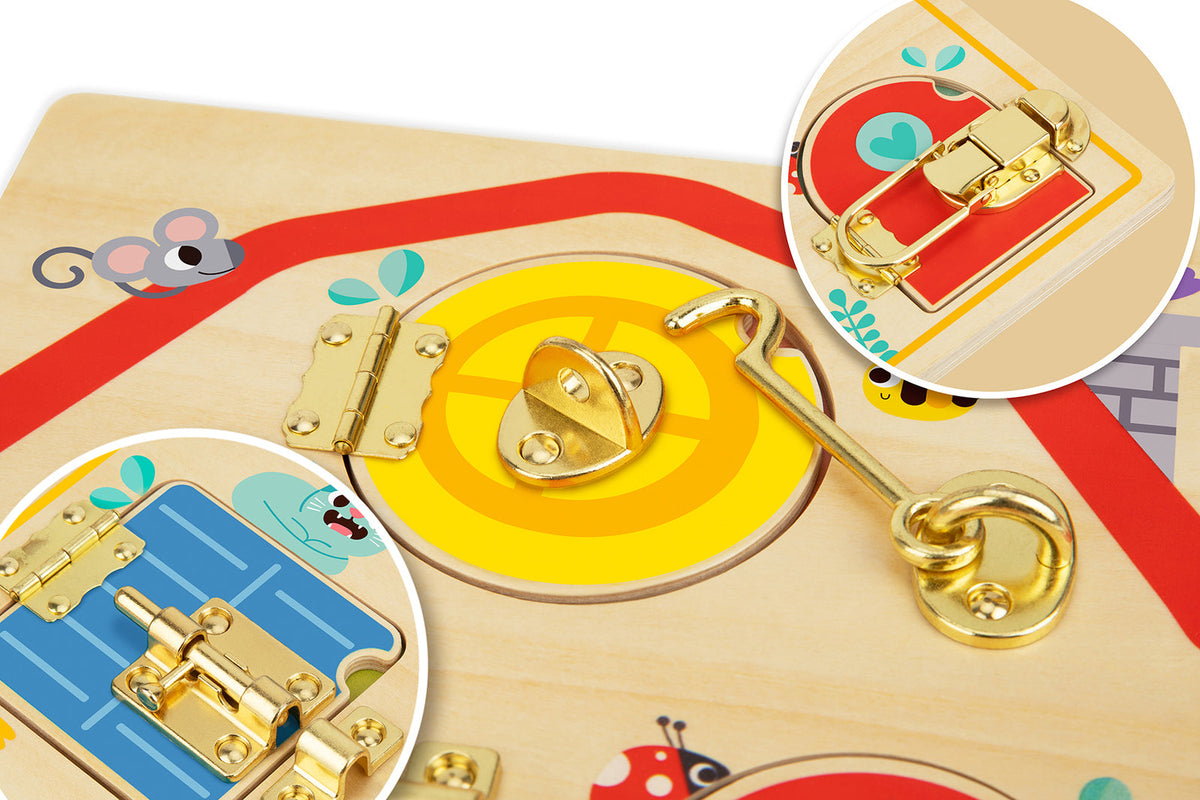 Tooky Toy Kids/Children's Latches Activity Wooden Educational Puzzle Board 3+ — image 5