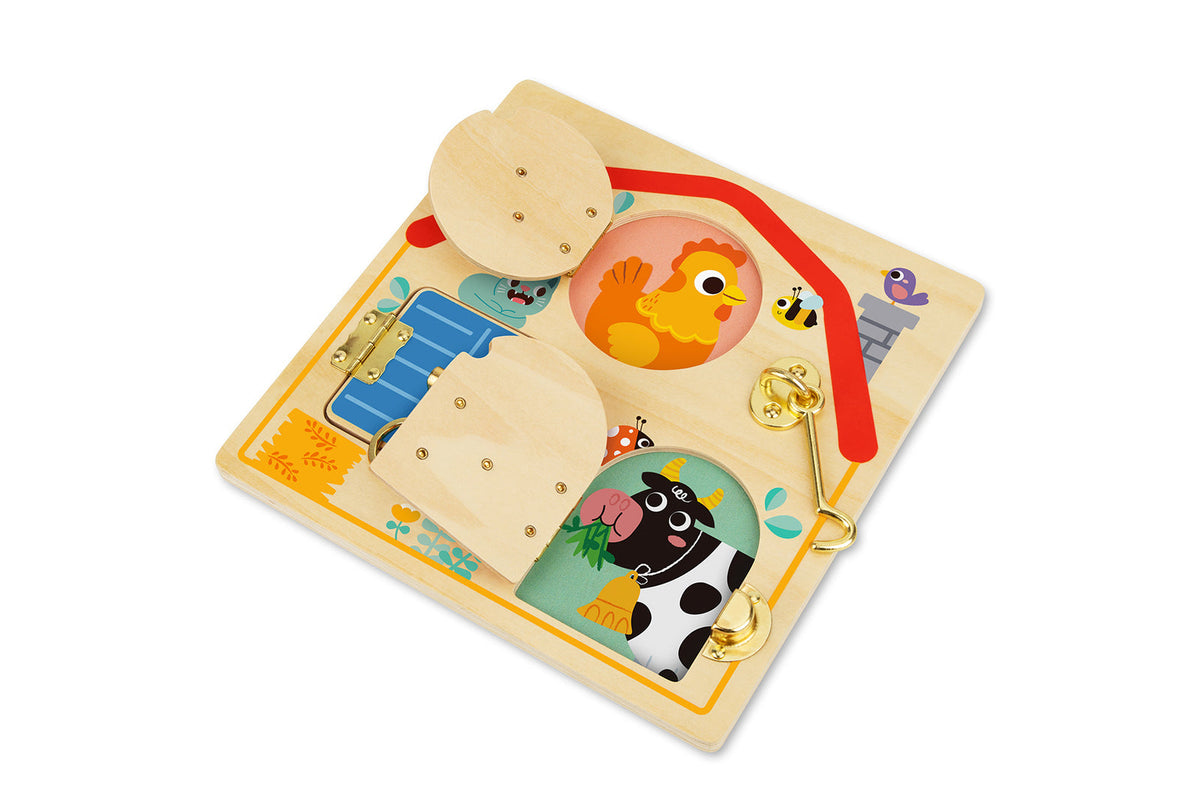 Tooky Toy Kids/Children's Latches Activity Wooden Educational Puzzle Board 3+ — image 3