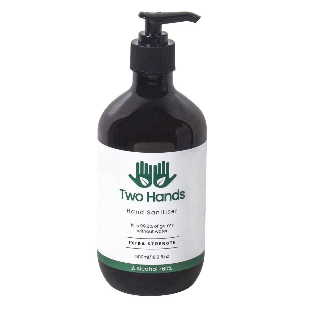 Two Hands 500ml Antibacterial Hand Sanitiser Gel w/ Pump Bottle Alcohol Based — image 2