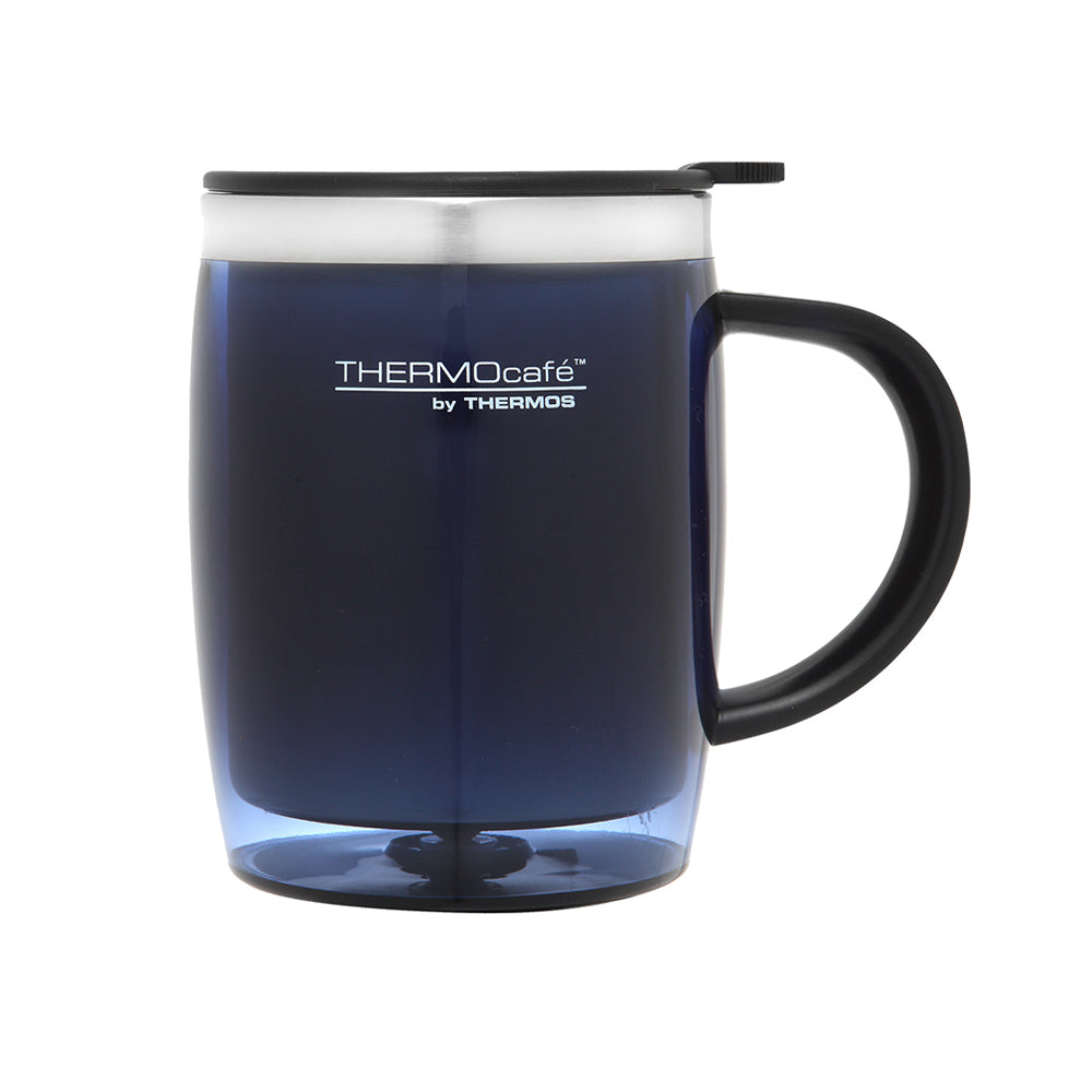 Thermocafe Stainless Steel Inner Plastic Outer Durable Desk Mug Blue 450ml