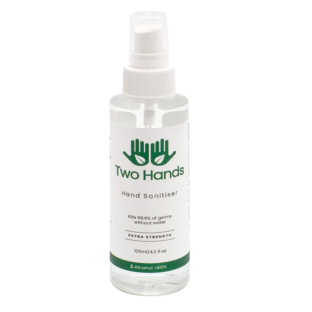 Two Hands 125ml Hand Sanitiser Extra Strength Spray Mist Bottle 60% Alcohol