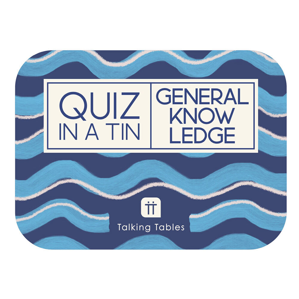 Talking Tables Blue Family Quiz Trivia In a Tin General Knowledge Card Game