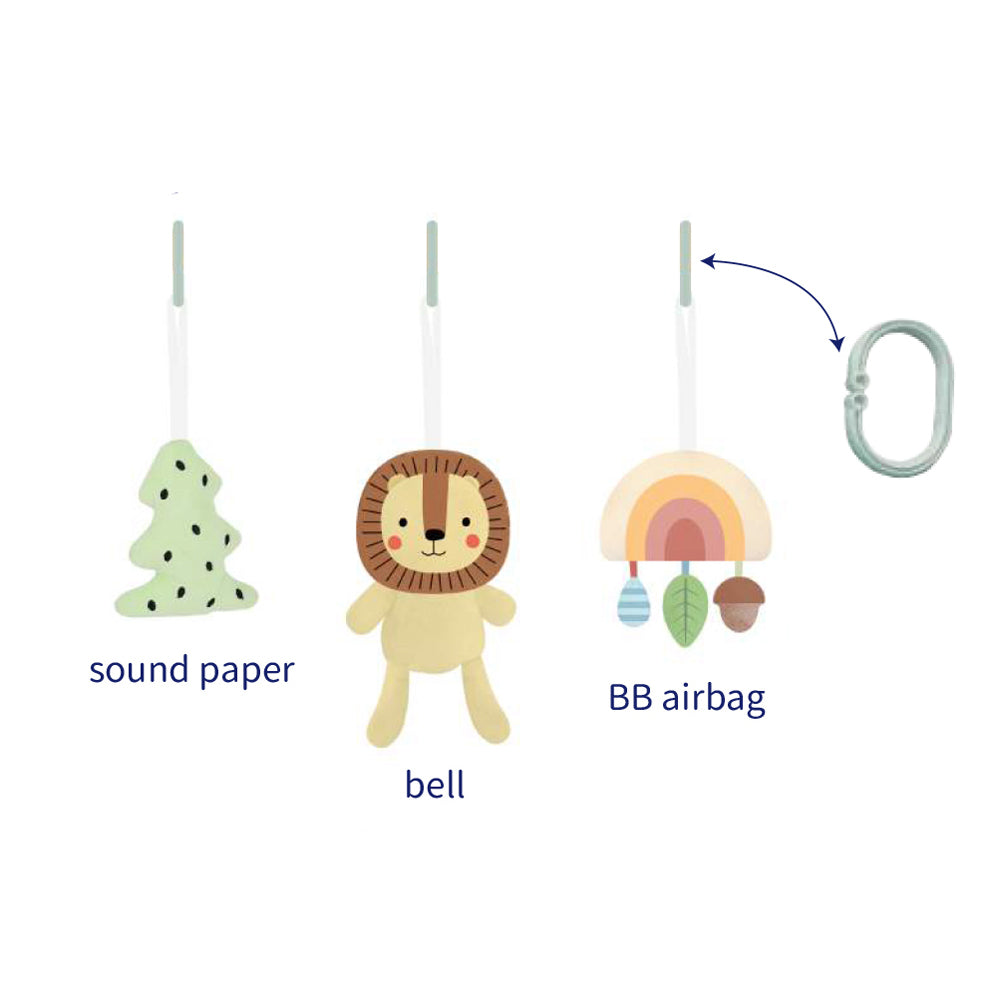 Tooky Toy 60x54cm My Forest Friends Lion Wooden Baby Gym w/ Hanging Toys 0+