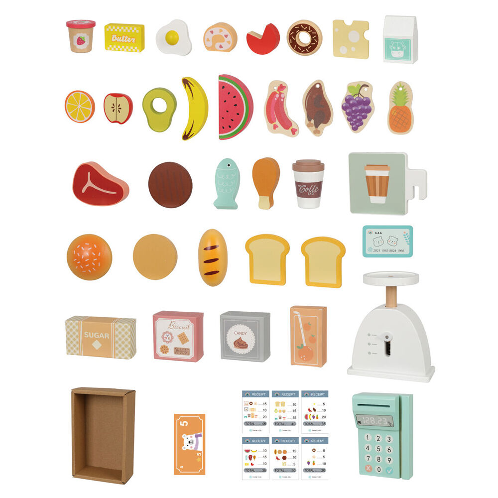 Tooky Toy Wooden Grocery Store Interactive Pretend Play Set Kids/Children 3y+ — image 2