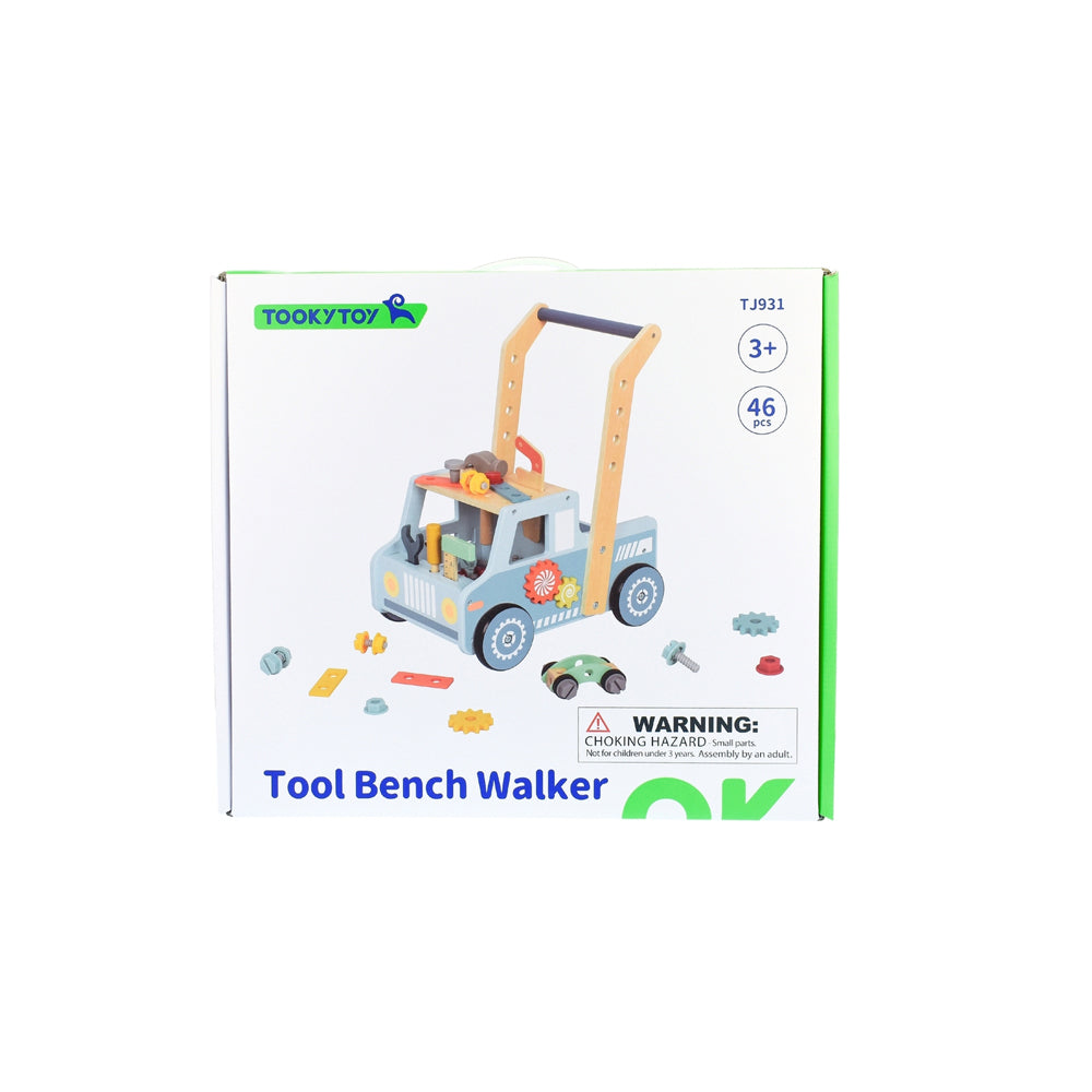 Tooky Toy Tool Bench Truck Push Walker Kids/Toddler Interactive Play Toy 3y+ — image 4