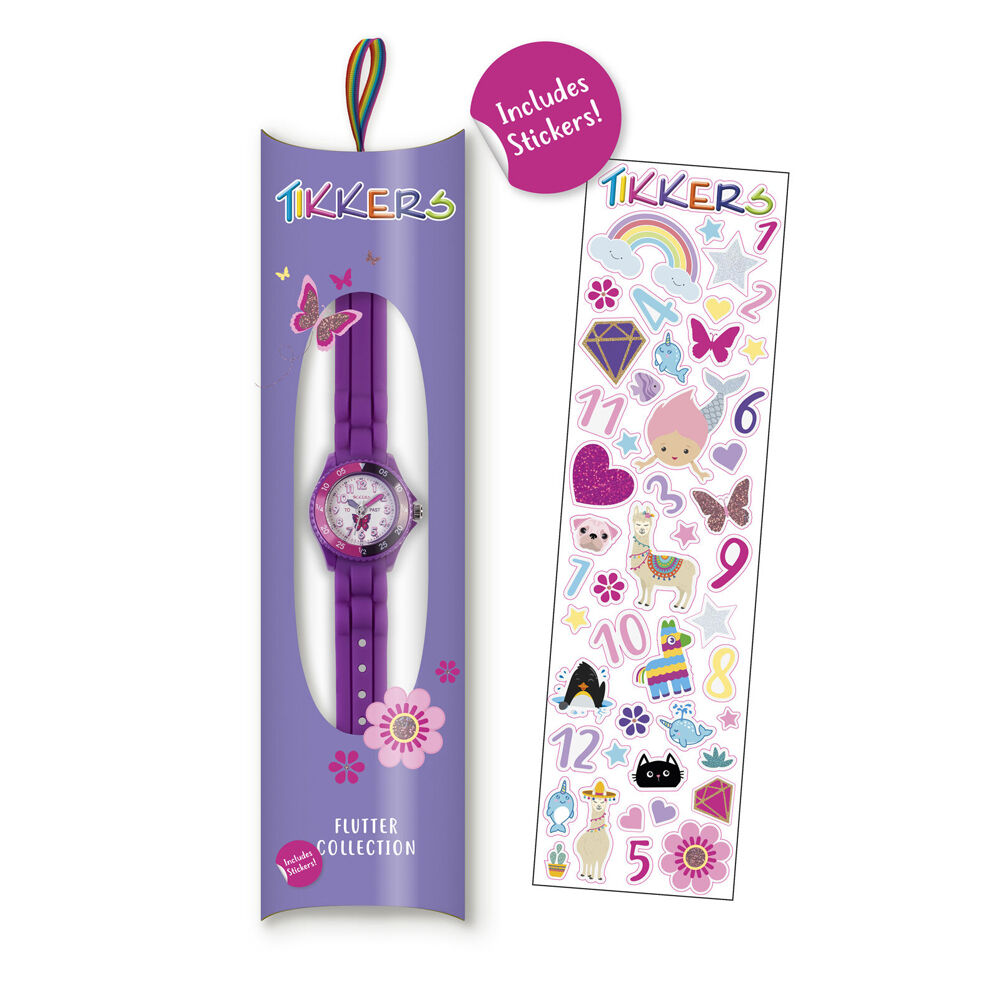 Tikkers Time Teacher Adjustable Dial Watch w/ Silicone Straps - Dark Purple — image 2