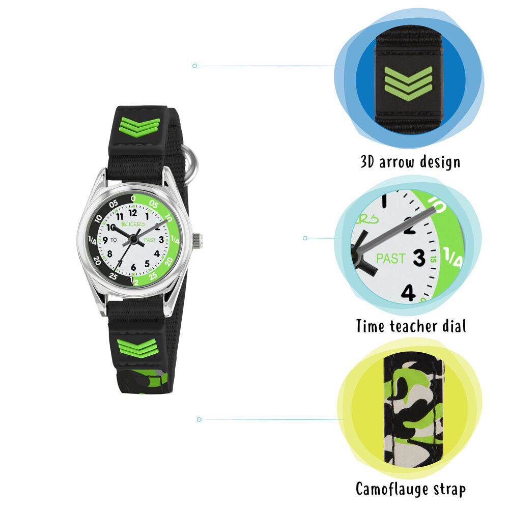 Tikkers Time Teacher Silicone Watch with Adjustable Canvas Straps — image 2
