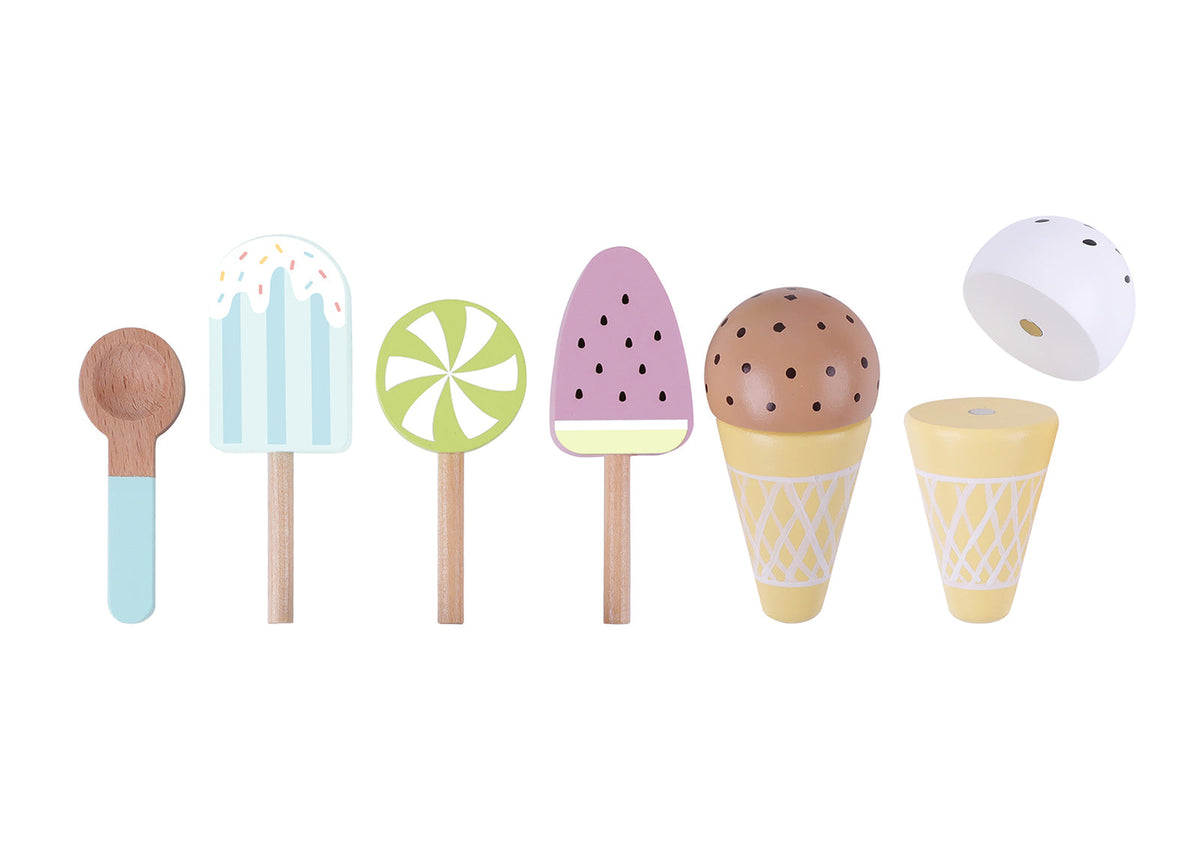 Tooky Toy Wooden Ice Cream/Icy Poles/Scoop Kids/Children Pretend Play Set 3+ (7 Pieces) — image 3