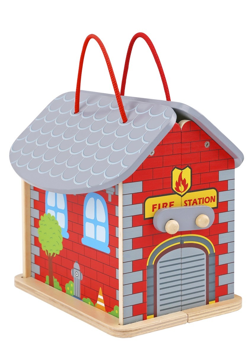 Tooky Toy Fireman Kids/Children's Pretend Play/Playset Stage With Carry Box 3+ — image 2