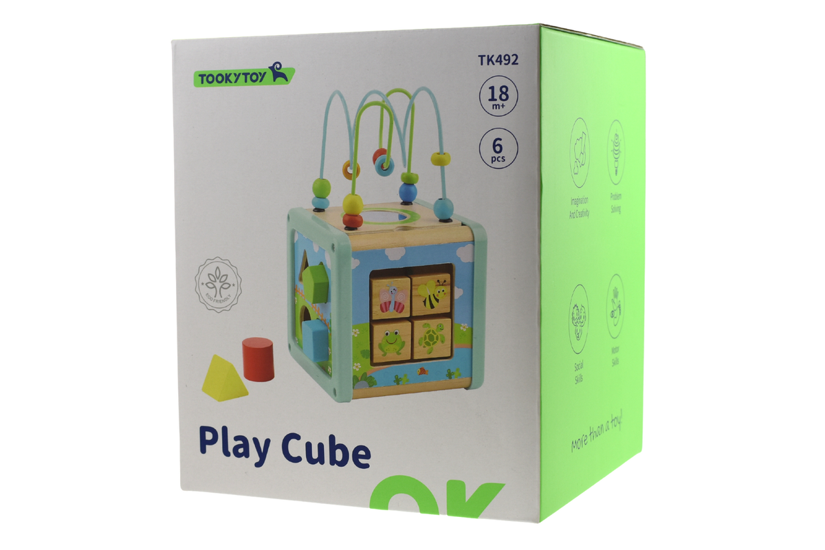 Tooky Toy Play Cube Activity Centre Interactive Fun Play 18m+ (6 Pieces) — image 3
