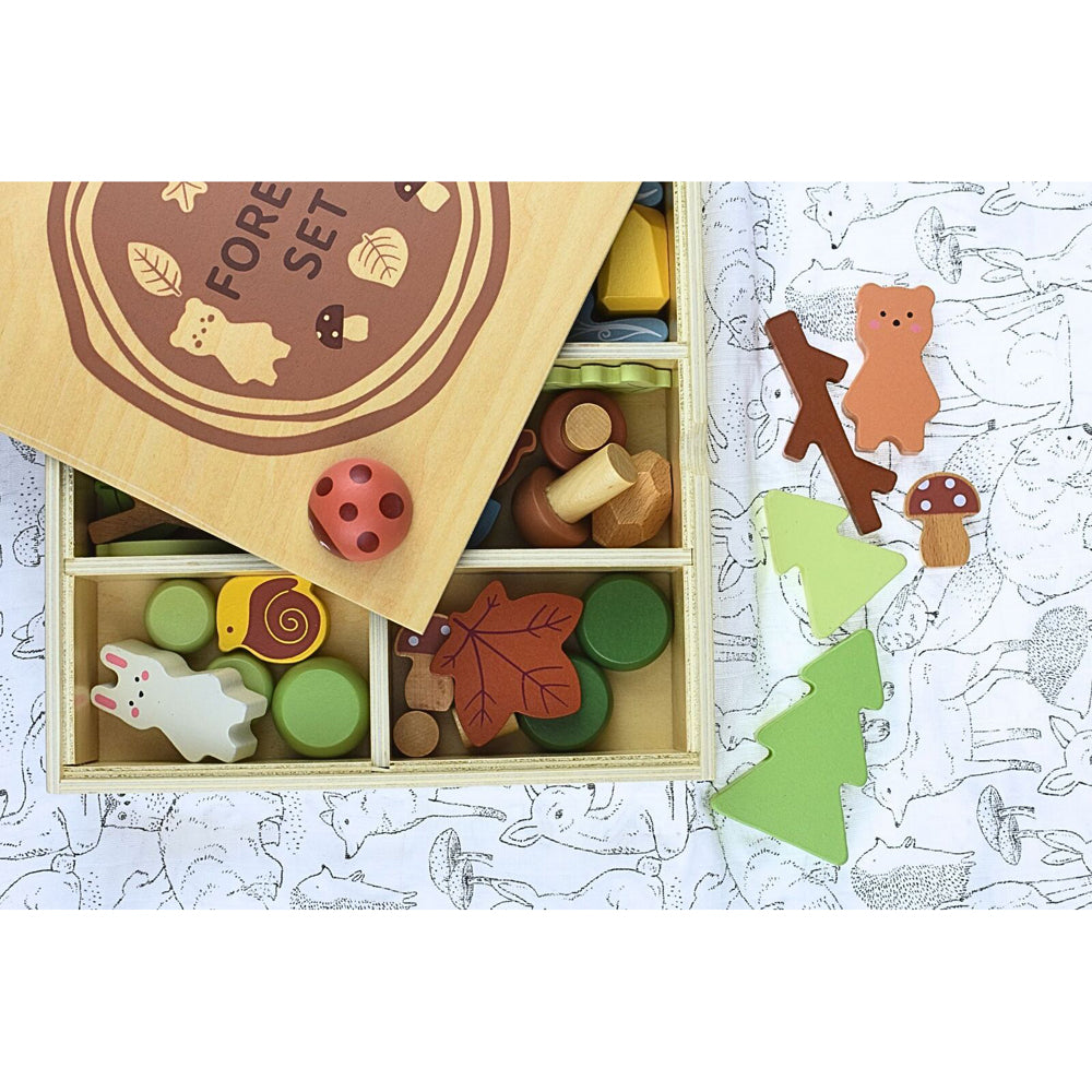 Tooky Toy My Forest Friends Wooden Forest Set Kids/Children Fun Play 3+ (40 Pieces)