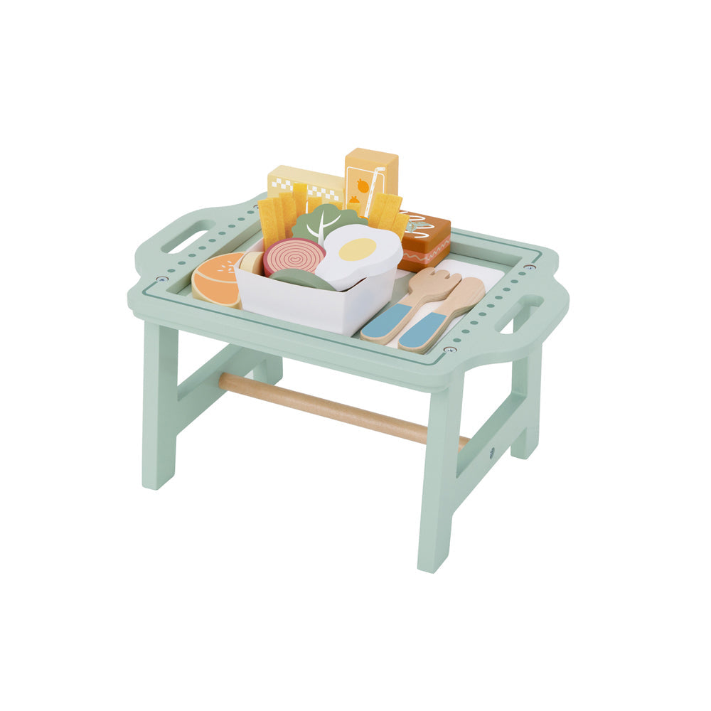 Tooky Toy 29cm Wooden Breakfast In Bed Kids/Children Pretend Play Toy Set 3+