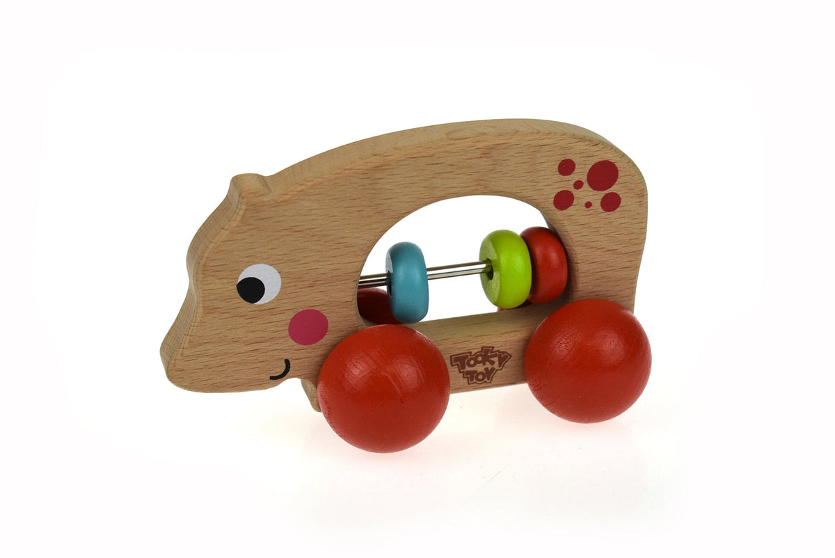 Tooky Toys Animal Roller-Hippo Interactive Toddler/Children's Push/Pull Toy 6m+